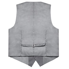 Grey Solid Vest Tie Handkerchief Cufflinks Set
