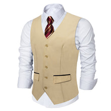 Dark khaki Solid Flip Pocket Vest Tie Set