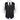 Black Solid Satin Waistcoat Vest Tie Handkerchief Cufflinks Set