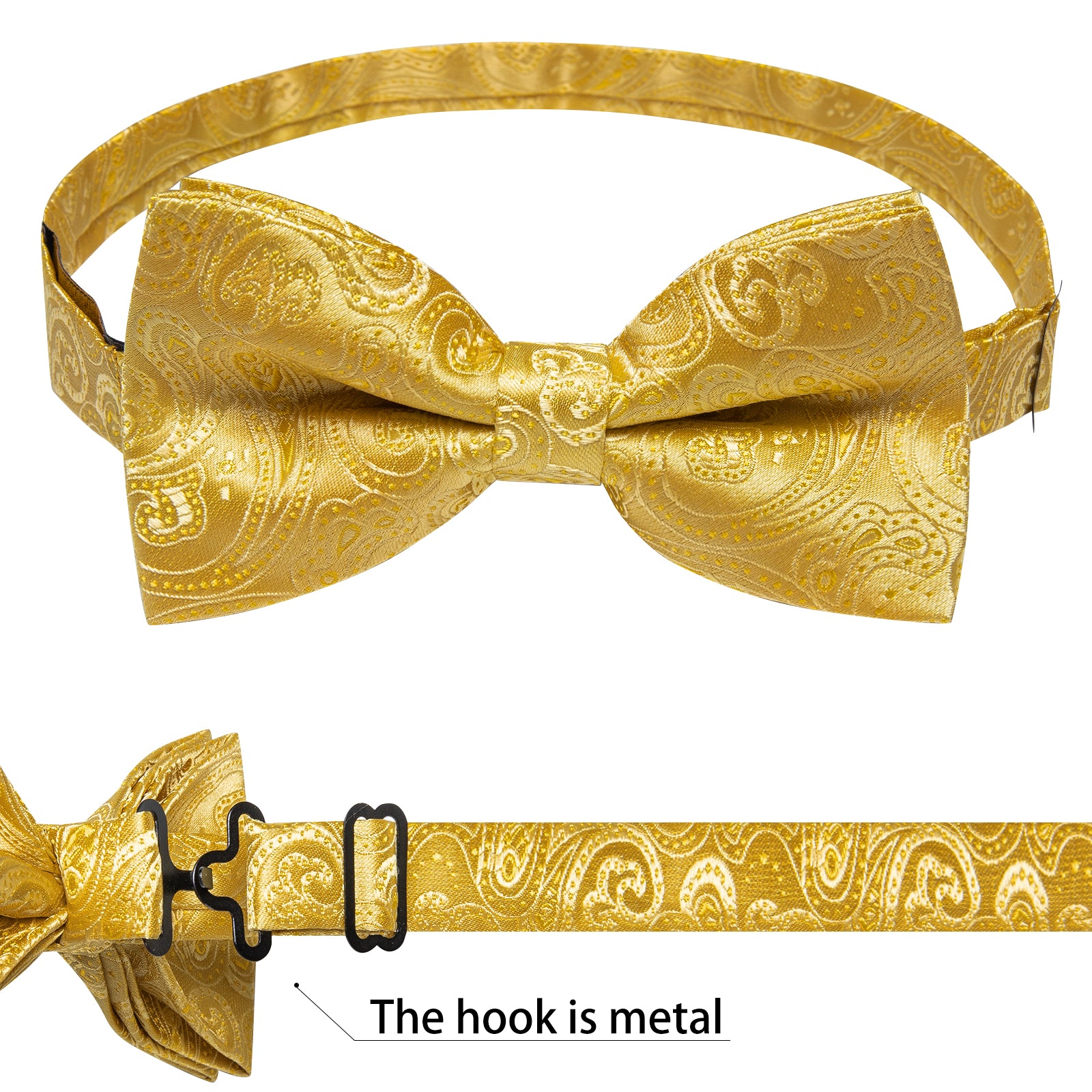 metallic gold bow ties