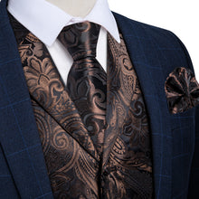 Claret Floral Jacquard V Neck Waistcoat Vest Necktie Handkerchief Cufflinks Set