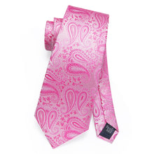 Pink Paisley Tie Hanky Cufflinks Set