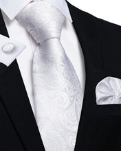 Silver pattern Tie Hanky Cufflinks Set