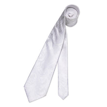Attractive White Floral Novelty Silk Tie Hanky Cufflinks Set