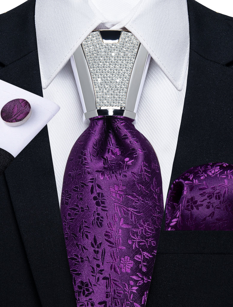 Dibangu da UOMO di SETA FOULARD DA COLLO ascot Cravatta Anello BLACK