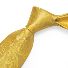 Attractive Gold Paisley Novelty Silk Tie
