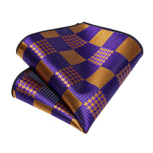 Purple Yellow Geometry Silk Men's Tie