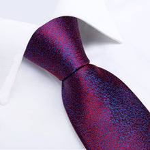 Purple Blue Solid Men's Silk Tie Pocket Square Cufflinks Set
