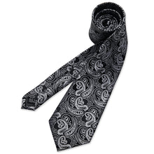 Black paisley Tie Hanky Cufflinks Set