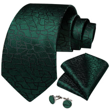Novelty emerald green necktie handkerchief cufflinks set for mens business