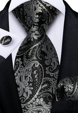 Classy Black Grey Floral Men's Tie