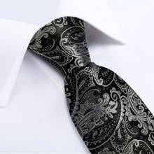 Classy Black Grey Floral Men's Tie