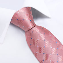 Classy Pink Lattice Men's Tie Pocket Square Cufflinks Set