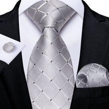 Classy Silver Grey Lattice Men's Tie