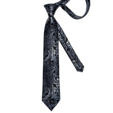 Black Silver Floral Men's Tie 