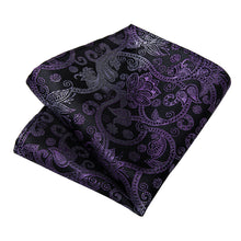  Black Purple Floral Silk Tie 
