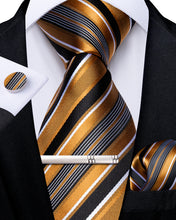 Champagne Black Stripe Men's Tie