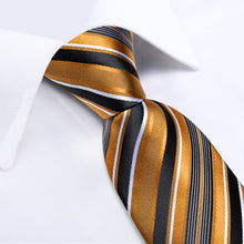 Black Champagne Stripe Men's Tie
