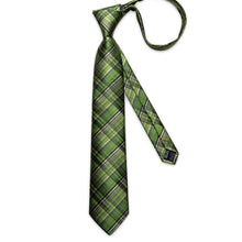 black Grass green striped mens silk ties set for wedding or business