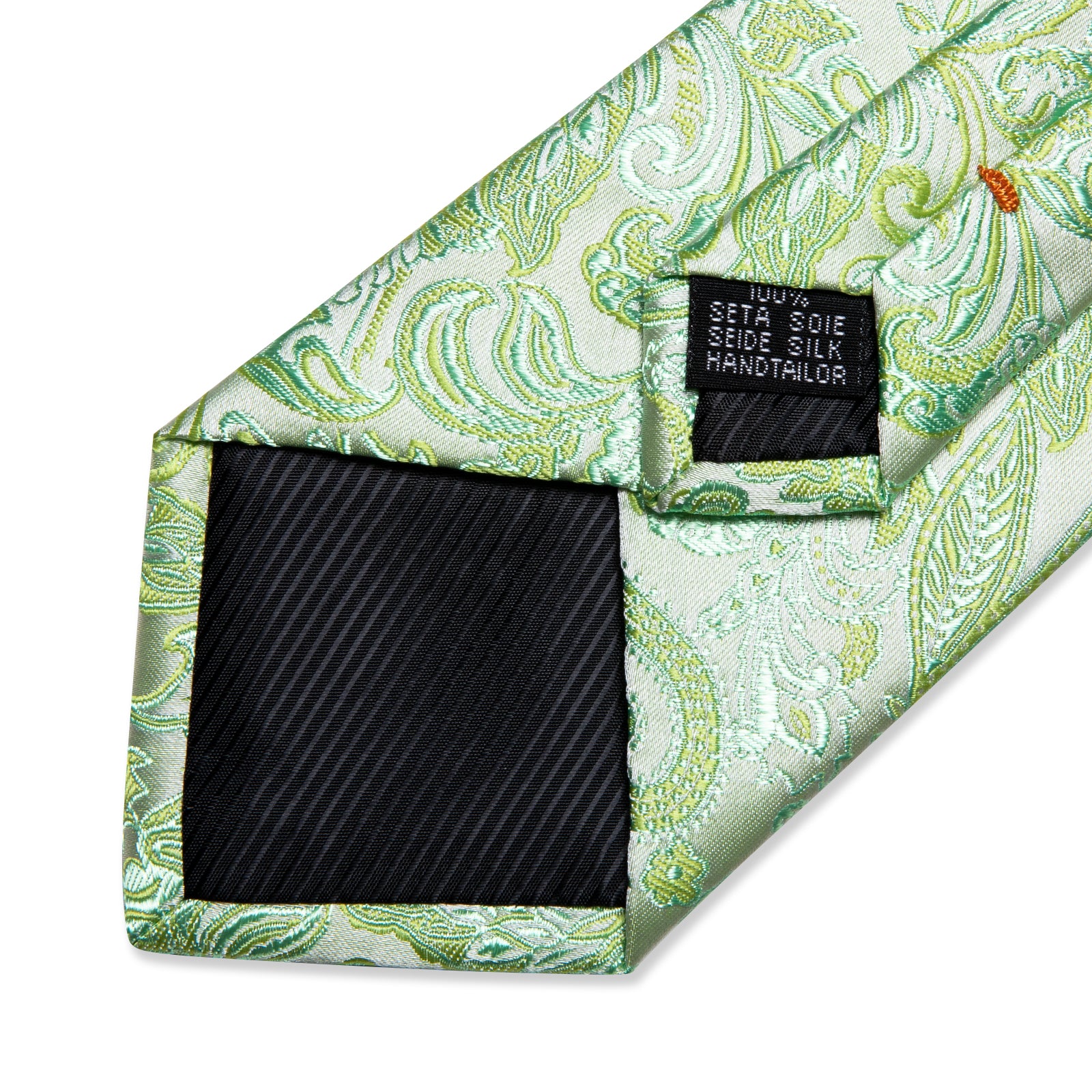 Tender Green Floral Men's Tie Handkerchief Cufflinks Clip Set