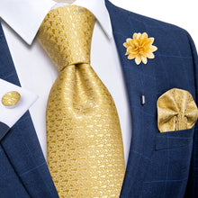 Golden Floral Silk Men's Necktie