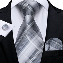 White Grey Striped Men's Tie