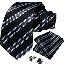 Black Green Stripe Men's Tie