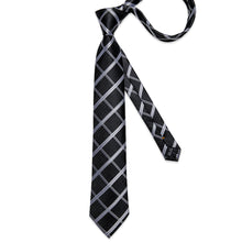  Black Silver Stripe Men's Tie