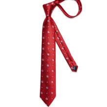 Christmas Red Snowflake Floral Men's Tie Pocket Square Cufflinks Set