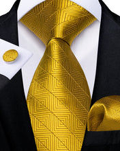 Golden Stripe Lattice Men's Tie
