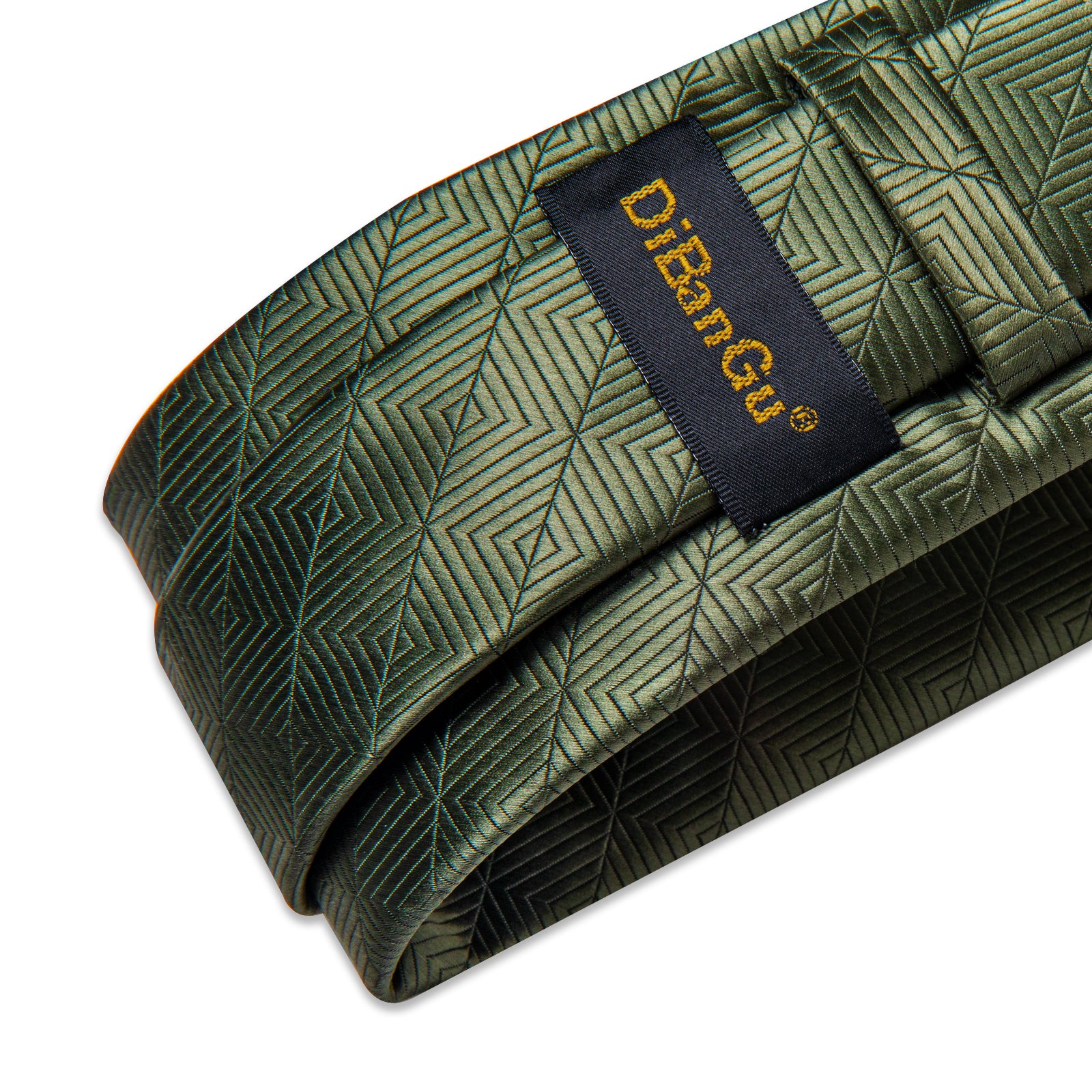 Emerald Stripe Lattice Men's Tie Handkerchief Cufflinks Clip Set