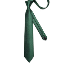 Classic Green Stripe Lattice Men's Tie Pocket Square Cufflinks Set