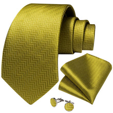 Classic Olive Green Novelty Men's Tie Pocket Square Cufflinks Set