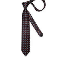 Christmas Black White Snowflake Men's Tie Handkerchief Cufflinks Clip Set