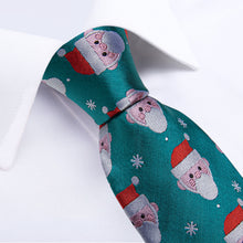 Christmas Avatar Teal Solid Men's Tie Handkerchief Cufflinks Clip Set