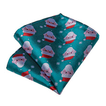 Christmas Novelty Santa Claus Men's Tie Pocket Square Cufflinks Set