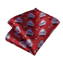 Christmas Red Solid Santa Claus Men's Tie Pocket Square Cufflinks Set