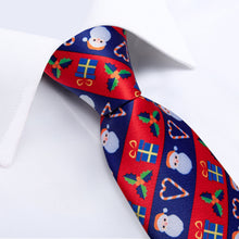 Christmas Pattern  Stripe Men's Tie Pocket Square Cufflinks Set