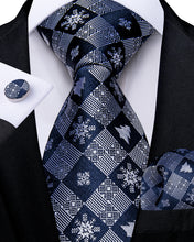Christmas Lattice Pattern Men's Tie Pocket Square Cufflinks Set