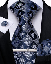 Christmas Lattice Pattern Men's Tie Pocket Square Cufflinks Clip Set