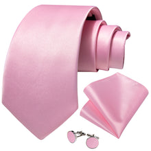 Cherry Blossom Powder Solid Men's Tie Pocket Square Cufflinks Set
