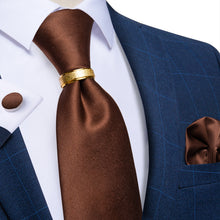4PCS Maroon Solid Silk Men's Tie Pocket Square Cufflinks with Tie Ring Set