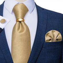 Golden Solid Silk Men's Tie