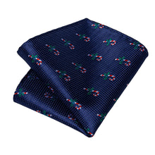Christmas Blue Dotted Pattern Men's Tie Pocket Square Cufflinks Clip Set