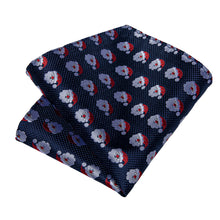 Christmas Blue Solid Santa Avatar Men's Tie Pocket Square Cufflinks Set