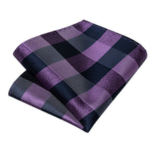 Black Purple Plaid Men's Silk Tie