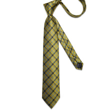 Champagne Gold Stripe Men's Tie Pocket Square Cufflinks Set