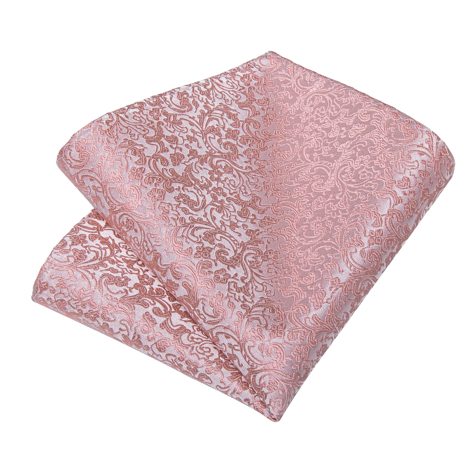 Pink Floral Men's Tie Pocket Square Cufflinks Clip Set