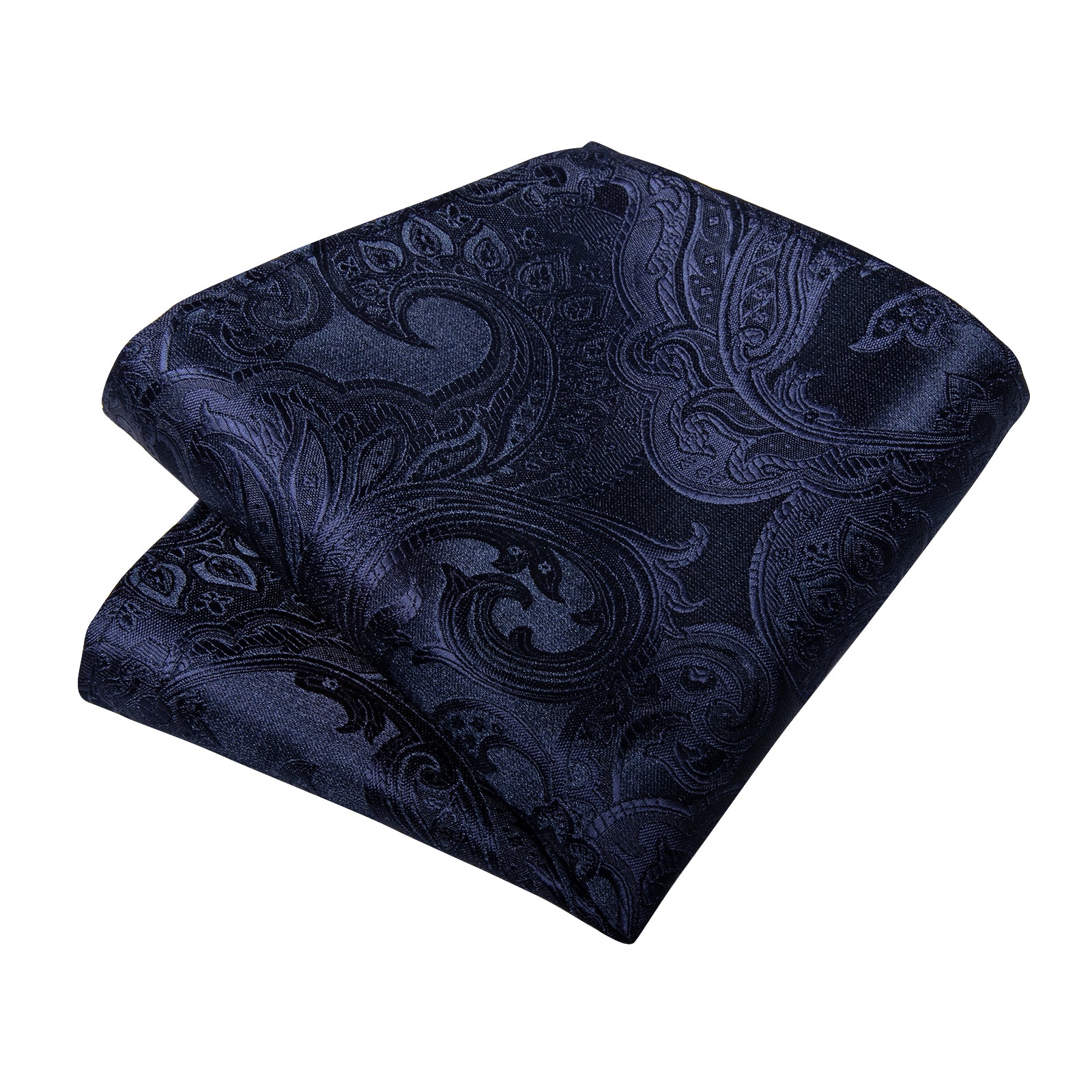 Silk Tie Midnight Blue Floral Men's Tie Handkerchief Cufflinks Clip