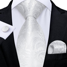 White Paisley Tie For Men